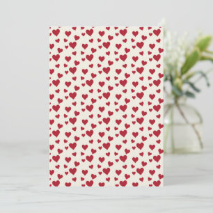 Sweet Scatter Hearts -Cream & Red Holiday Card