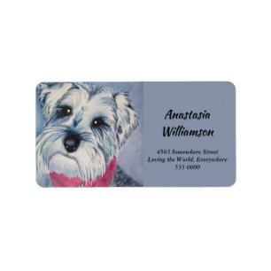 SWEET SCHNAUZER PUPPY ADDRESS LABEL
