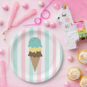 Sweet Scoops Ice Cream Baby Shower Paper Plate