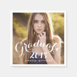 Sweet Script | 2015 Graduation Photo Paper Napkins