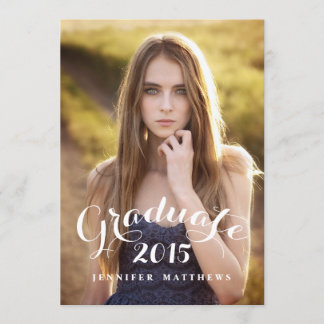 Sweet Script 2015 Photo Graduation Party Invite