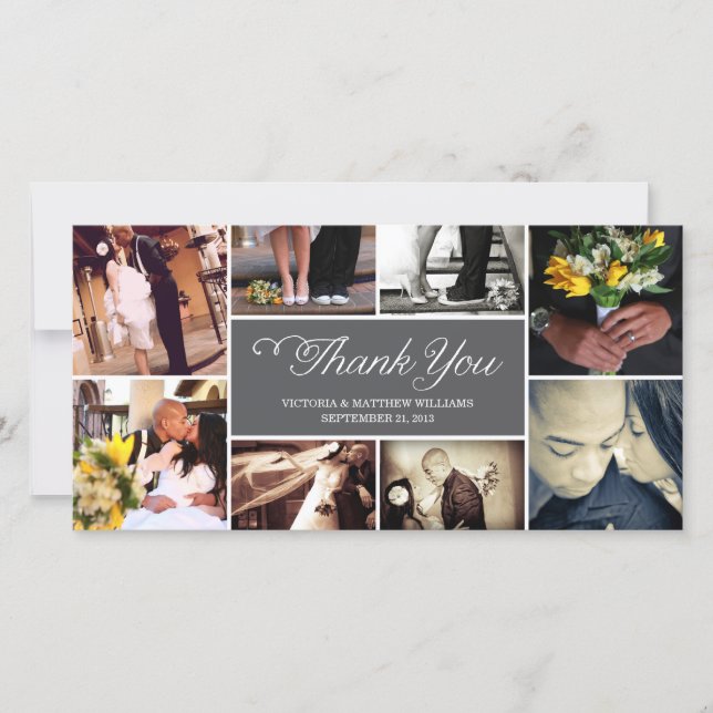 SWEET SCRIPT COLLAGE | WEDDING THANK YOU CARD (Front)
