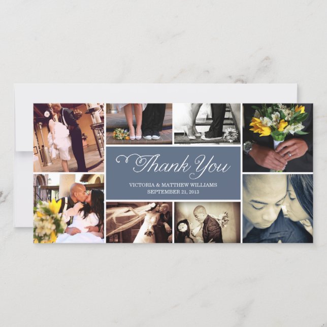 SWEET SCRIPT COLLAGE | WEDDING THANK YOU CARD (Front)
