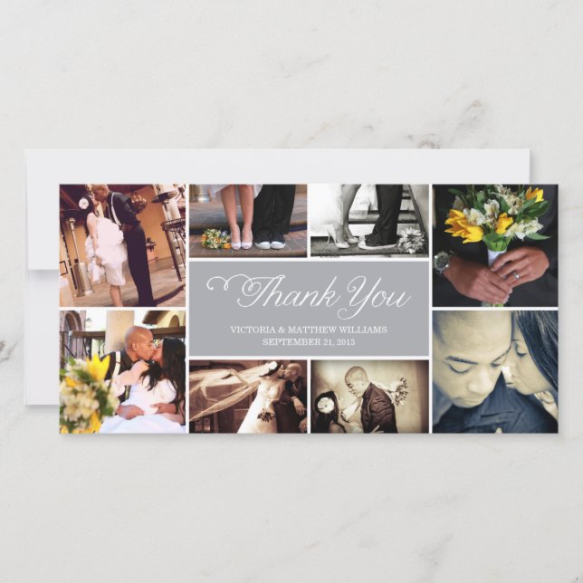 SWEET SCRIPT COLLAGE | WEDDING THANK YOU CARD (Front)