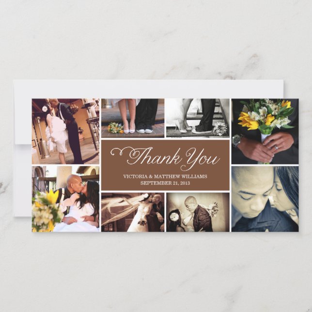 SWEET SCRIPT COLLAGE | WEDDING THANK YOU CARD (Front)