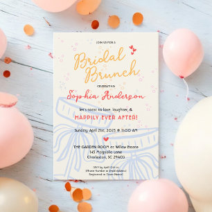 Sweet Script Coquette Bow Bridal Shower Brunch Invitation