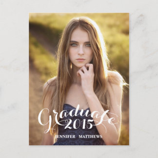 Sweet Script | Graduation Party Invitation Postcard