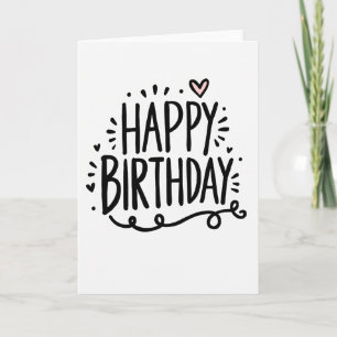 Sweet Scripted Heart Birthday Card