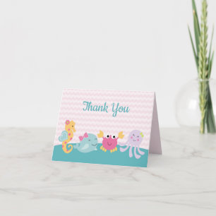 Sweet Sea Critters Under the Sea Thank You Invitation