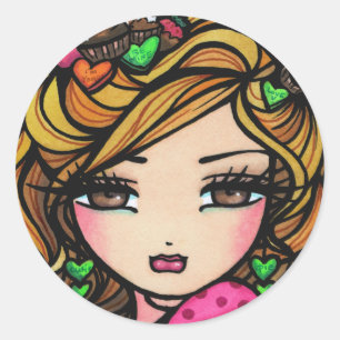 "Sweet Selena" Fairy Fantasy Valentine Classic Round Sticker