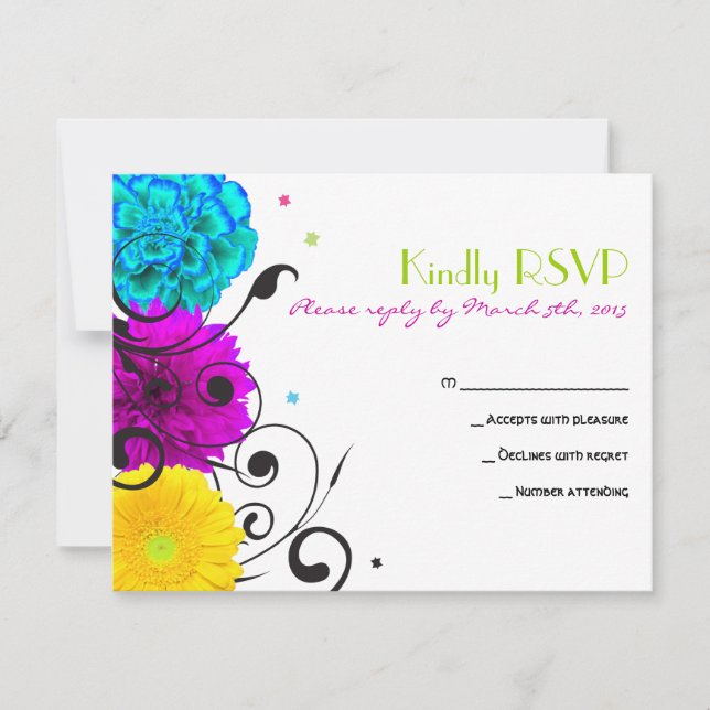 SWEET SENCES Bat Mitzvah Reply Card (Front)