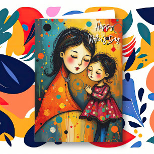 Sweet Sentimental Colourful Abstract Mother's Day Card
