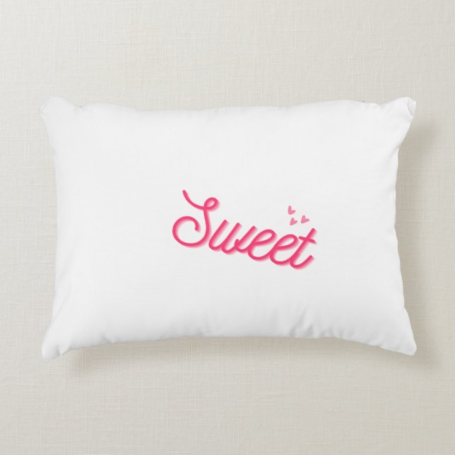 “Sweet Serenity: White Decorative Pillow” Cushion (Front)