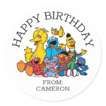 Sweet Sesame Street Pals | Happy Birthday Gift Tag
