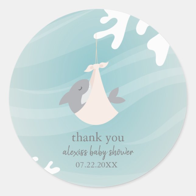 Sweet Shark Baby Classic Round Sticker (Front)