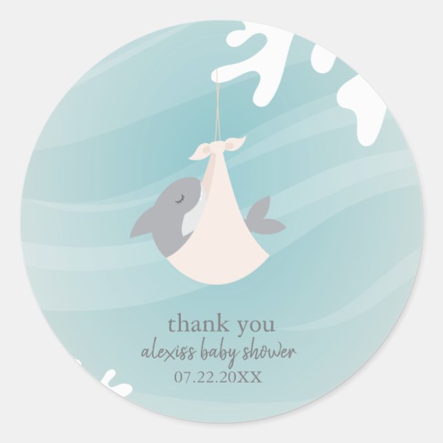 Sweet Shark Baby Classic Round Sticker (Front)