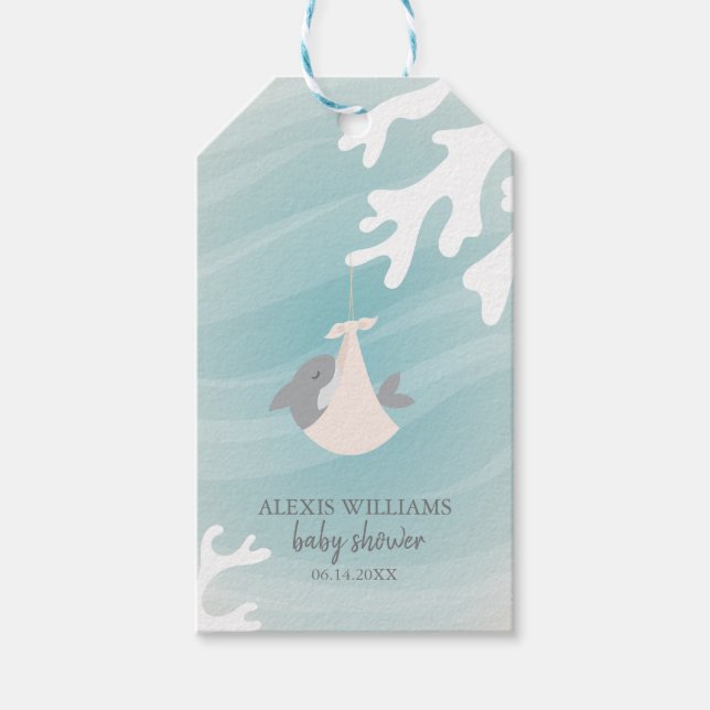 Sweet Shark Baby Gift Tags (Front)