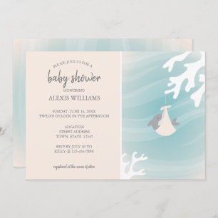Sweet Shark Baby Invitation