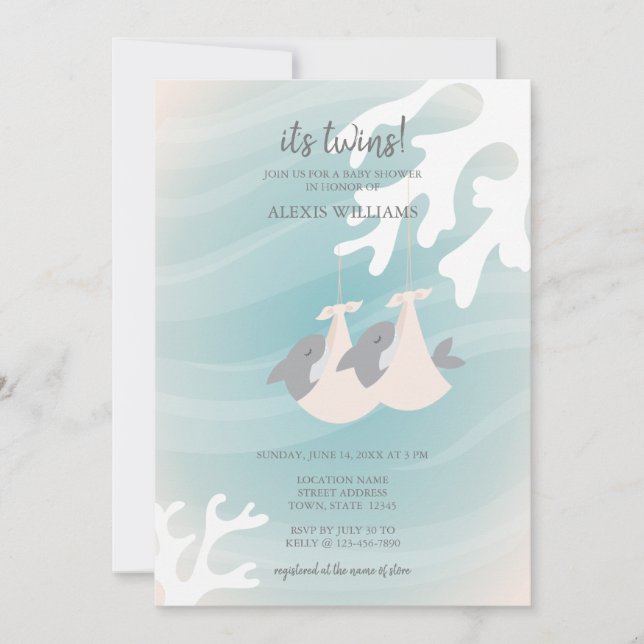 Sweet Shark Baby Invitation (Front)