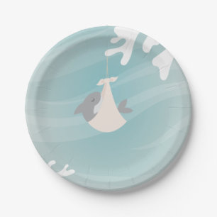 Sweet Shark Baby Showee Paper Plate
