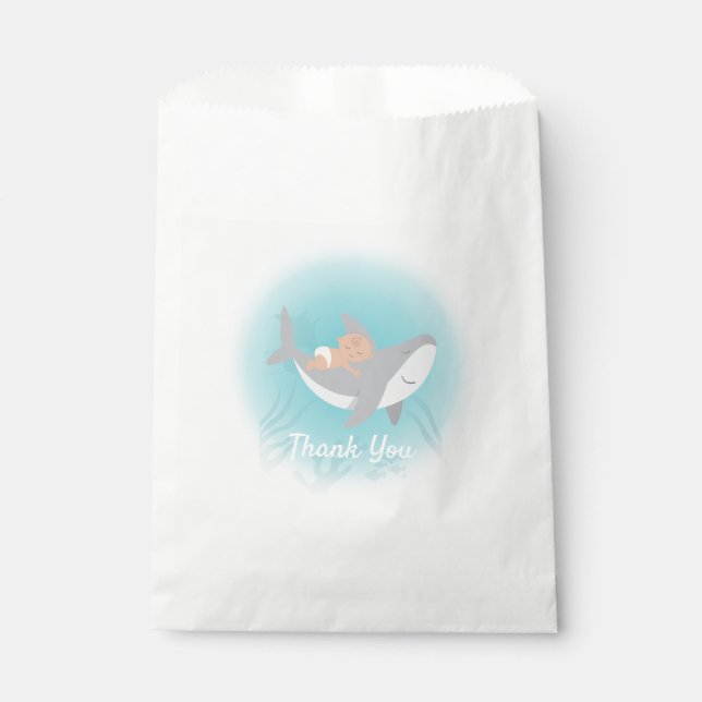Sweet Shark Baby Shower Favour Bag (Front)