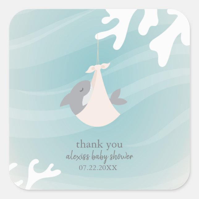 Sweet Shark Baby Square Sticker (Front)