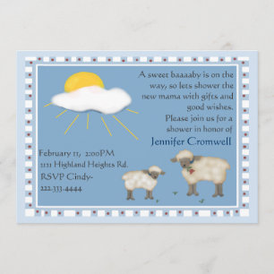 Sweet Sheep baby shower invitation