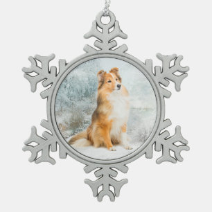 Sweet Sheltie Christmas Ornament