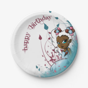 Sweet Sherbet Ebonie Birthday Paper Plates
