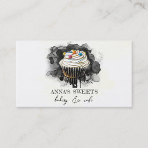 *~*  Sweet Shop Bakery 3 QR Social Media Business Card