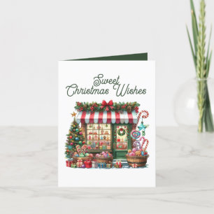 Sweet shop Christmas wishes add message Holiday Card