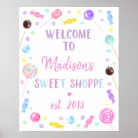 Sweet Shop Lollipop Candy Birthday Welcome