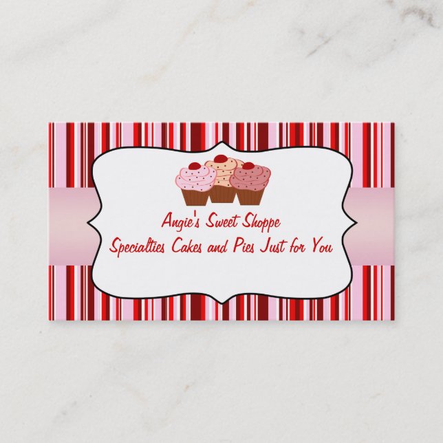 Sweet Shoppe Cupcake Business Card (Front)