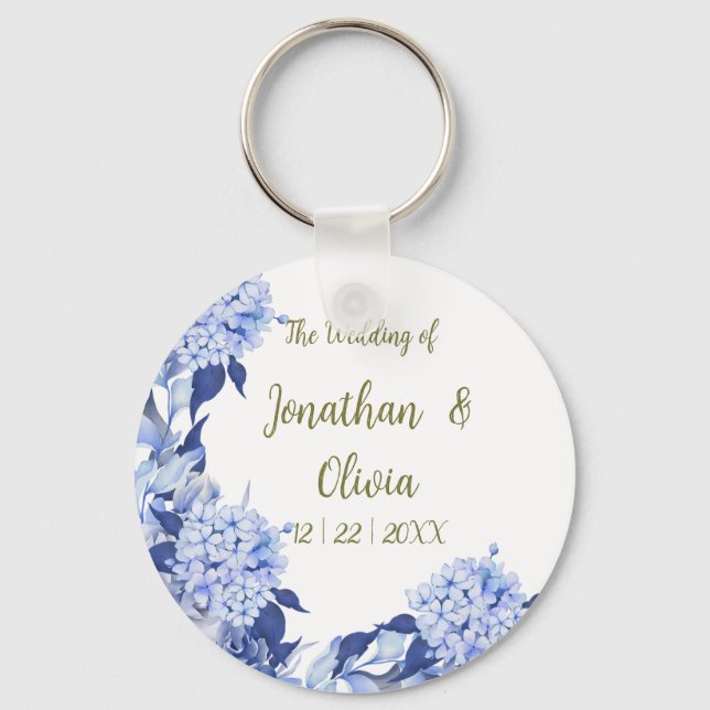 Sweet Shower Spring purple Floral Wedding Key Ring (Front)