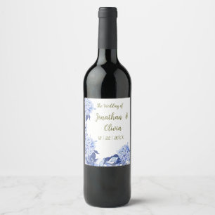Sweet Shower Spring purple Floral Wedding Wine Label