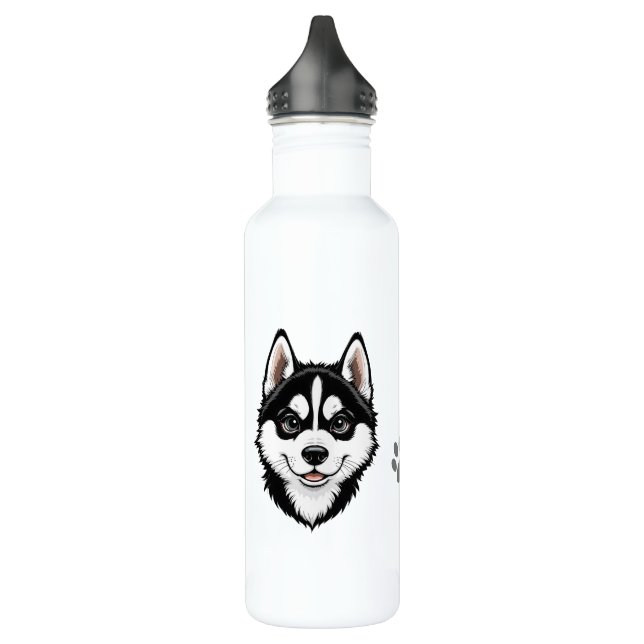 Sweet Siberian Husky Puppy 710 Ml Water Bottle (Left)