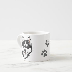 Sweet Siberian Husky Puppy Espresso Cup