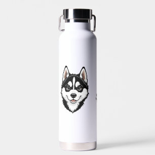 Sweet Siberian Husky Puppy Water Bottle