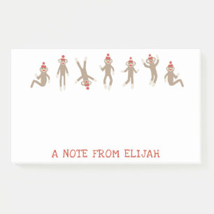 Sweet & Silly Sock Monkey Personalised Post-it Notes