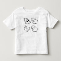 Sweet & Simple Farm Animal Outlines T-Shirt
