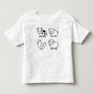 Sweet & Simple Farm Animal Outlines T-Shirt