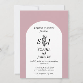 Sweet Simple Minimalist wedding Invitation