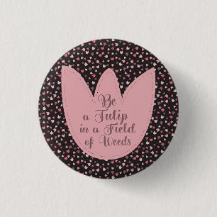Sweet Simple Pink Tulip Pattern - All direction 3 Cm Round Badge