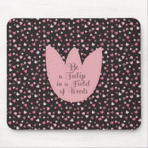 Sweet Simple Pink Tulip Pattern - All direction Mouse Mat