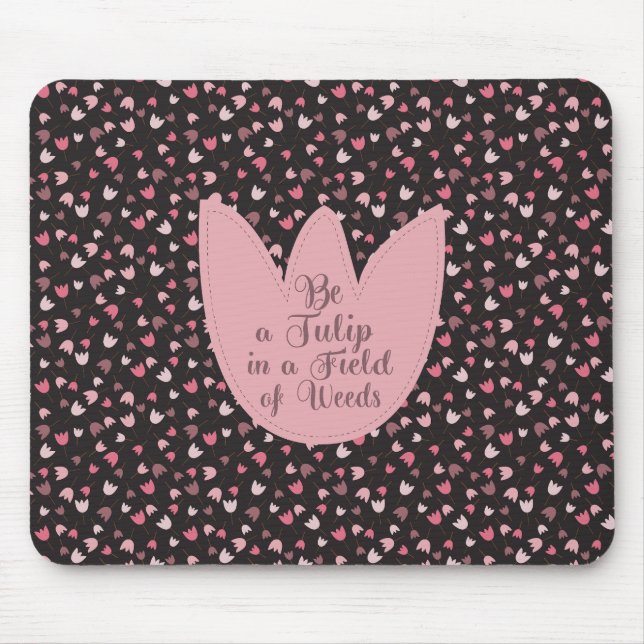 Sweet Simple Pink Tulip Pattern - All direction Mouse Mat (Front)