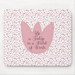 Sweet Simple Pink Tulip Pattern - All direction Mouse Mat