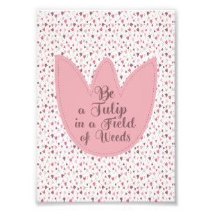 Sweet Simple Pink Tulip Pattern - All direction Photo Print
