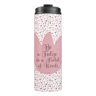 Sweet Simple Pink Tulip Pattern, all direction Thermal Tumbler