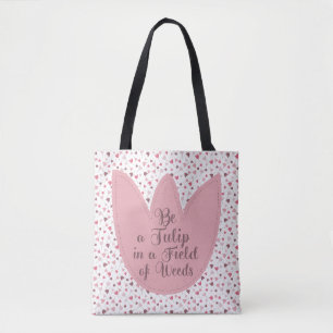 Sweet Simple Pink Tulip Pattern - All direction Tote Bag