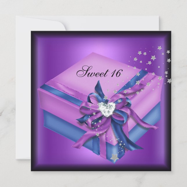 Sweet Sixteen 16 Birthday Party Gift Invitation (Front)